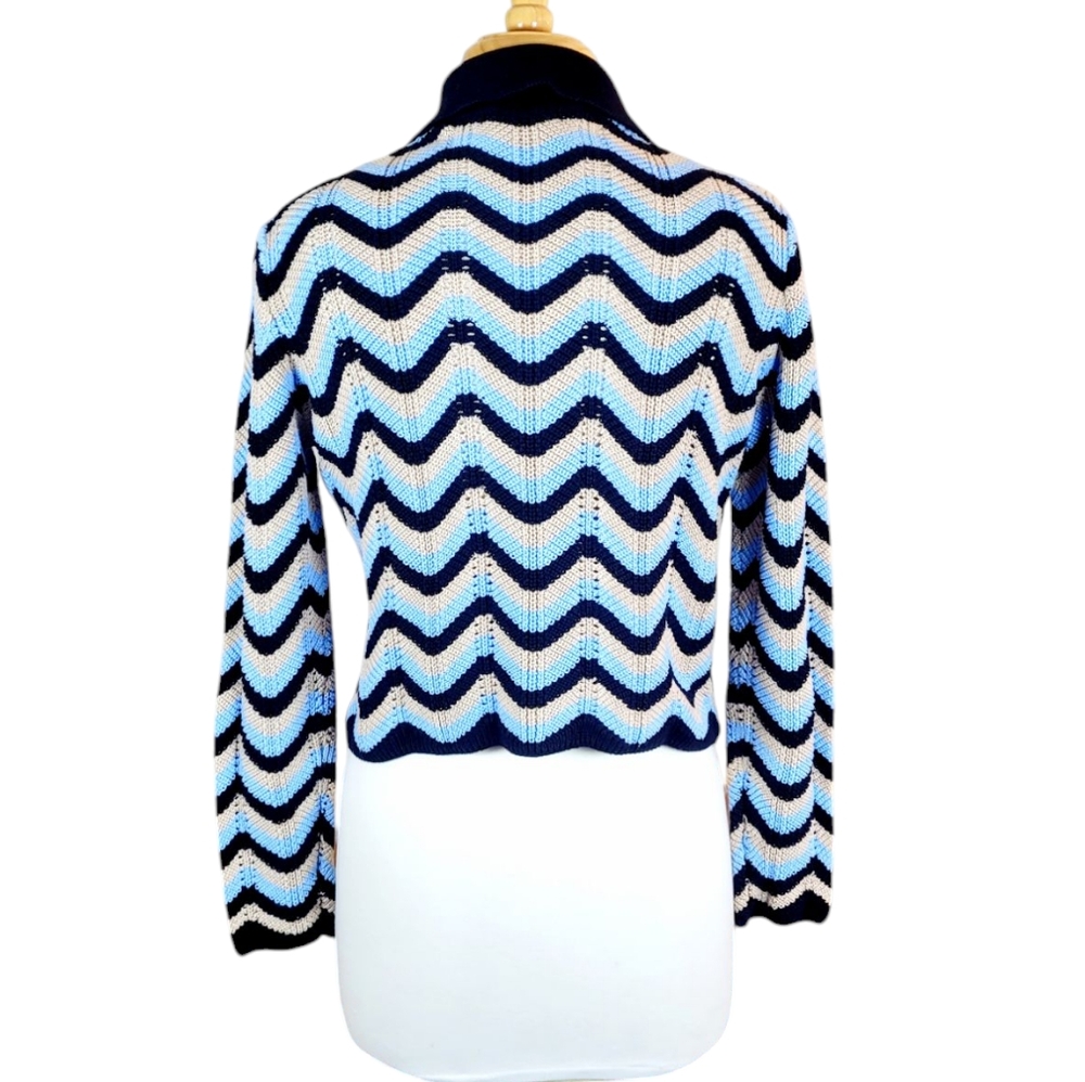 REBECCA VALLANCE Chatou Jacket Cotton Knit Cardigan Sweater Medium - Picture 7 of 14